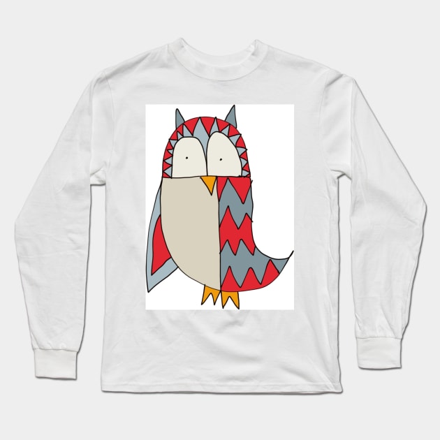 Folk style bird Long Sleeve T-Shirt by Jonesyinc